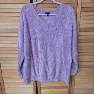 Torrid Plush Lilac V-Neck Sweater
